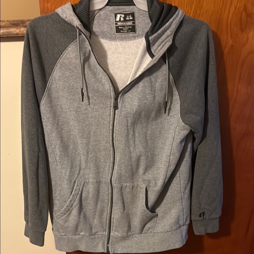 Russell Athletic Gray Zip Up Sweater